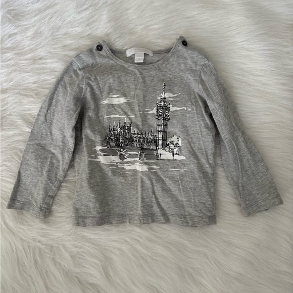 Burberry Baby Long Sleeve T-shirt With London ‘Big Ben’ Print 18M - Picture 2 of 8